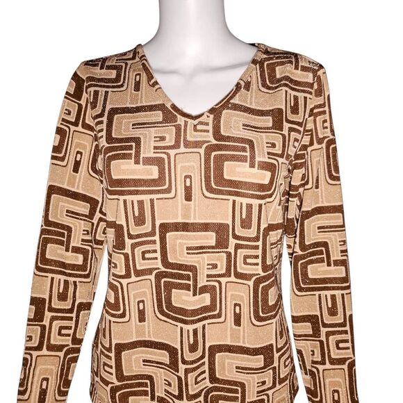 90s-does-70s vintage mod graphic top - Picture 2 of 6